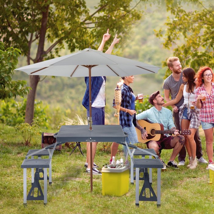 The Range | Outsunny Outsunny Camping Table 4 Seat Chair Foldable Outdoor Garden Bbq Party Outsunny Outsunny Camping Table 4 Seat Chair Foldable Outdoor Garden Bbq Party