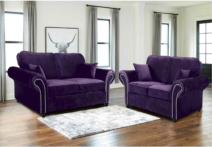 The Range | Simply Eleganza Oakana Luxury Plush Velvet 32 Sofa - Purple Simply Eleganza Oakana Luxury Plush Velvet 32 Sofa - Purple