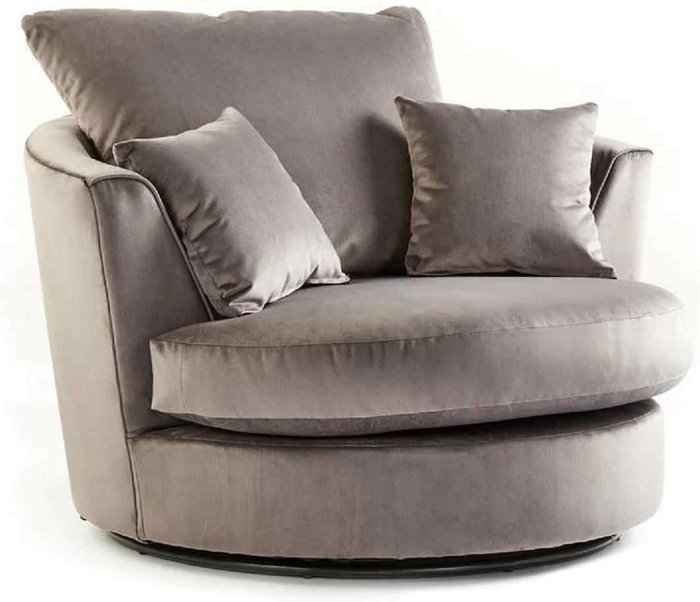 The Range | Simply Eleganza Mirana Modern Plush Velvet Swivel Chair Grey - Grey Simply Eleganza Mirana Modern Plush Velvet Swivel Chair Grey - Grey