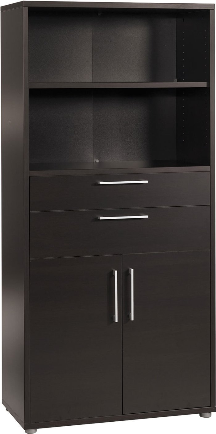 The Range | Furniture To Go Prima 2-Shelf 2-Drawer 2-Door Bookcase - Black Furniture To Go Prima 2-Shelf 2-Drawer 2-Door Bookcase - Black