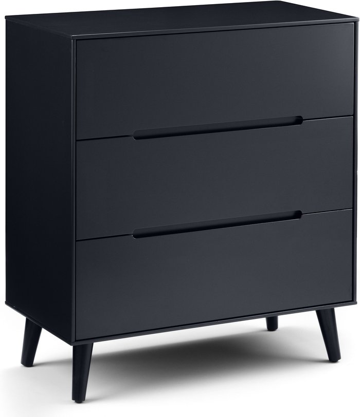 The Range | Julian Bowen Alicia 3 Drawer Chest - Black Julian Bowen Alicia 3 Drawer Chest - Black