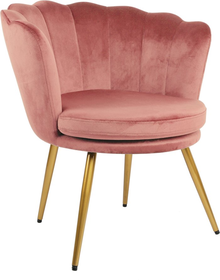 The Range | Genesis Genesis Flora Accent Chair with Petal Back Scallop Armchair in Velvet - Dusty Pink Genesis Genesis Flora Accent Chair with Petal Back Scallop Armchair in Velvet - Dusty Pink