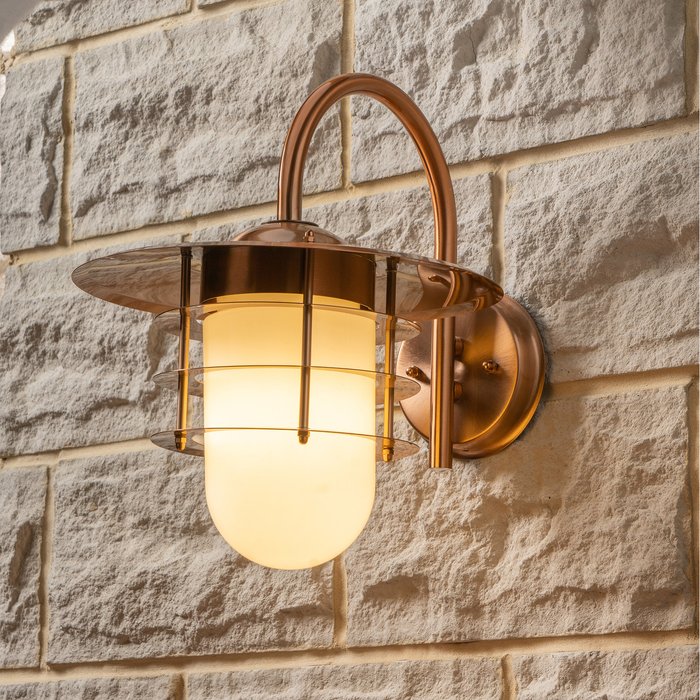 The Range | Pacific Lifestyle Pacific Lifestyle Metal and Opaque Glass Wall Light - Copper Pacific Lifestyle Pacific Lifestyle Metal and Opaque Glass Wall Light - Copper
