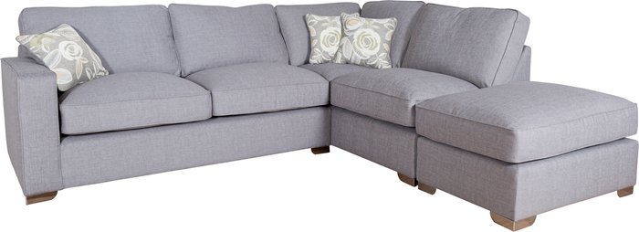 The Range | New York Barley Silver Corner Sofa Unit - Barley Silver / Right-hand / Camelia Winter New York Barley Silver Corner Sofa Unit - Barley Silver / Right-hand / Camelia Winter