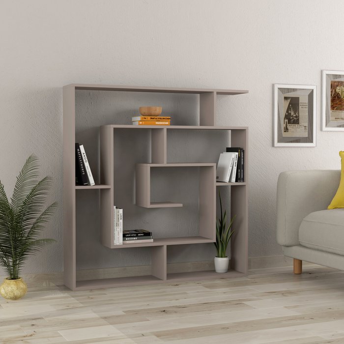 The Range | Decortie Labirent Modern Bookcase Display Unit Room Separator - Light Mocha Decortie Labirent Modern Bookcase Display Unit Room Separator - Light Mocha