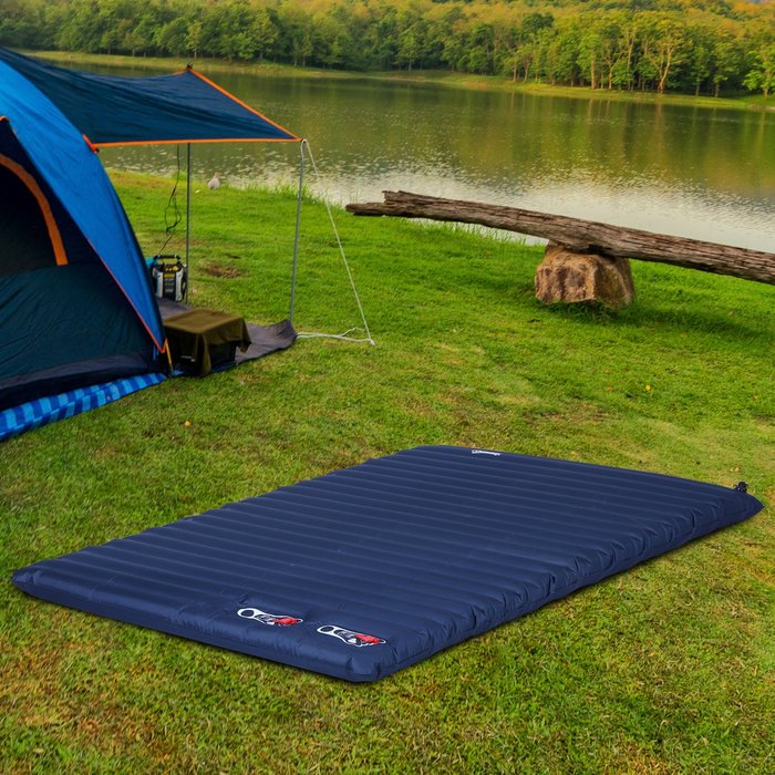 The Range | Outsunny Double SelfInflating Matress Bed - Navy Blue Outsunny Double SelfInflating Matress Bed - Navy Blue