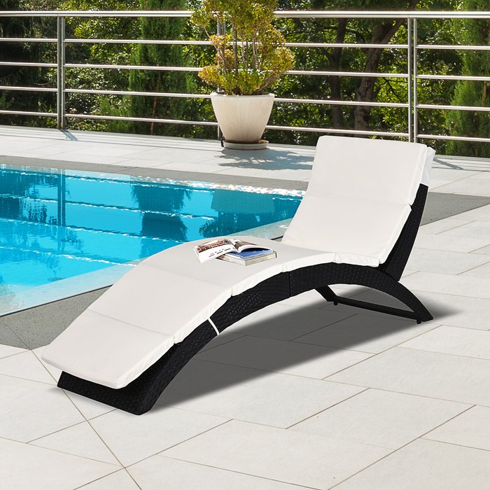 The Range | Outsunny Sun Lounger Rattan Hommock - Black Outsunny Sun Lounger Rattan Hommock - Black