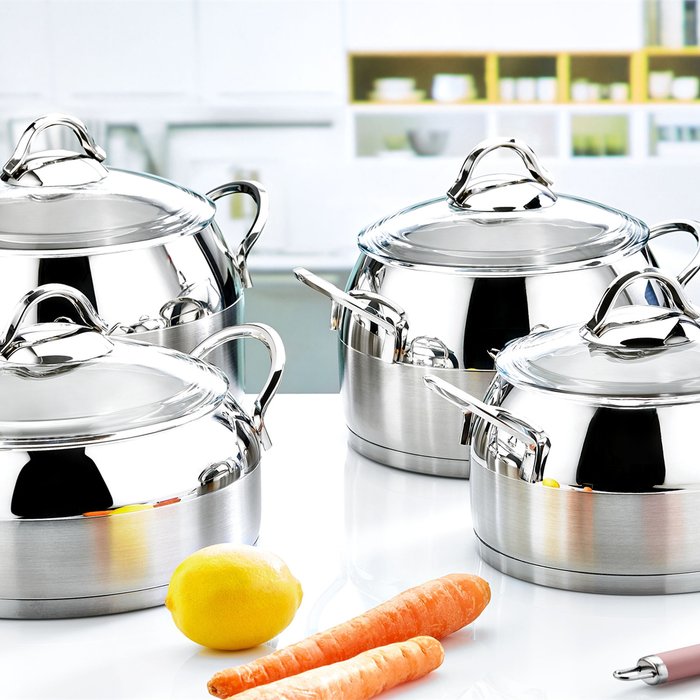The Range | Rozi Venus Collection 8-piece Stainless Steel Cookware Set Rozi Venus Collection 8-piece Stainless Steel Cookware Set