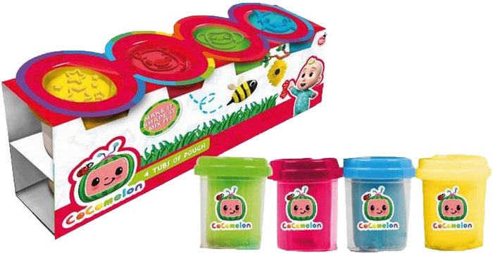 The Range | Cocomelon Pack of 4 Cocomelon Dough Tubs Cocomelon Pack of 4 Cocomelon Dough Tubs