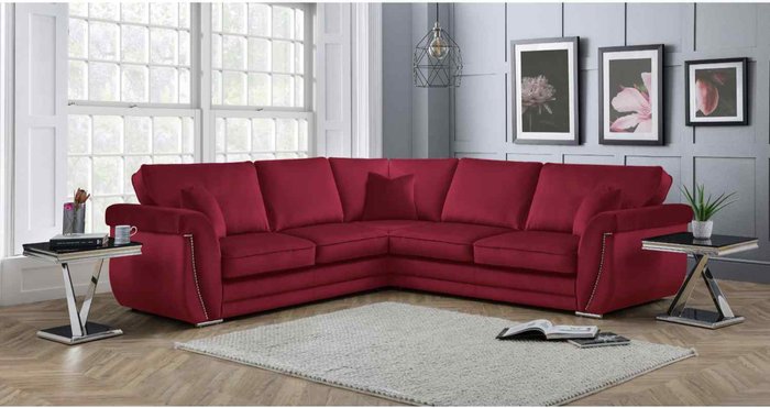 The Range | Simply Eleganza Luca Full Back Large Corner Sofa - Red Simply Eleganza Luca Full Back Large Corner Sofa - Red
