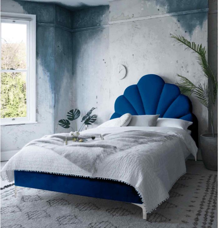 The Range | Hendo Bed Super King Plush Velvet Blue Hendo Bed Super King Plush Velvet Blue