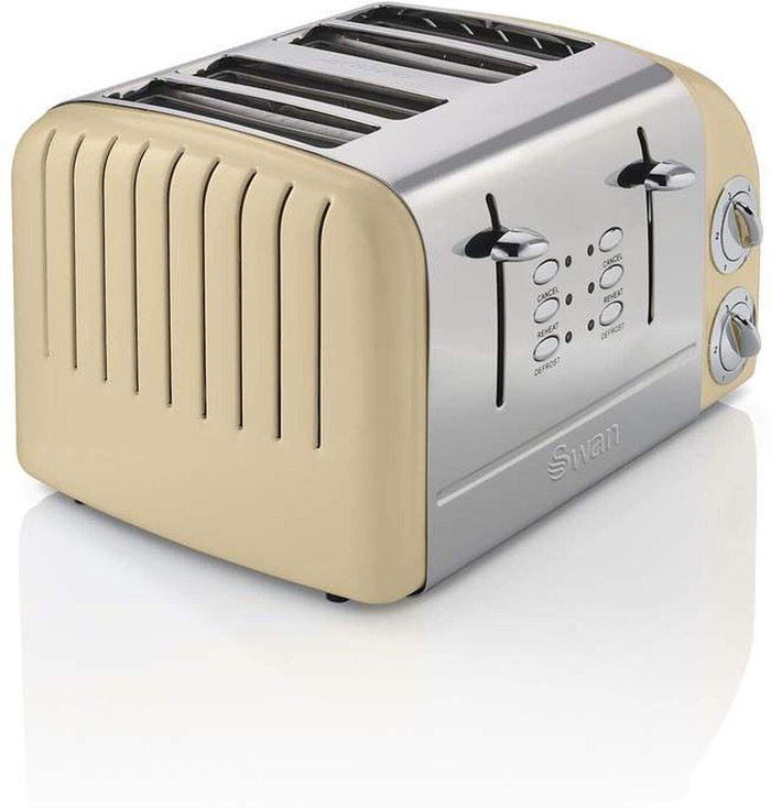 The Range | Swan Swan ST34020CN 4 Slice Retro Toaster - Cream Swan Swan ST34020CN 4 Slice Retro Toaster - Cream