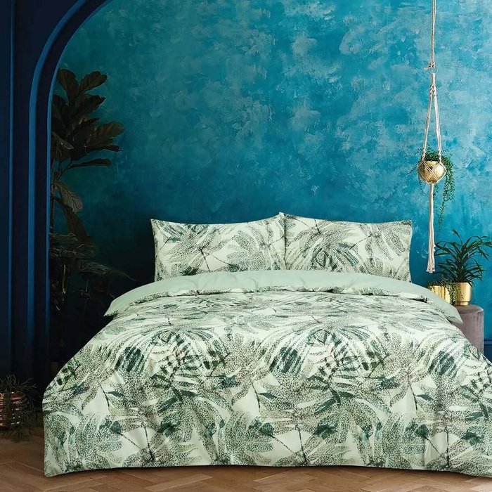 The Range | Vantona Boutique Palms Duvet Cover Set-Multi - Light Green-Multi / Double Vantona Boutique Palms Duvet Cover Set-Multi - Light Green-Multi / Double