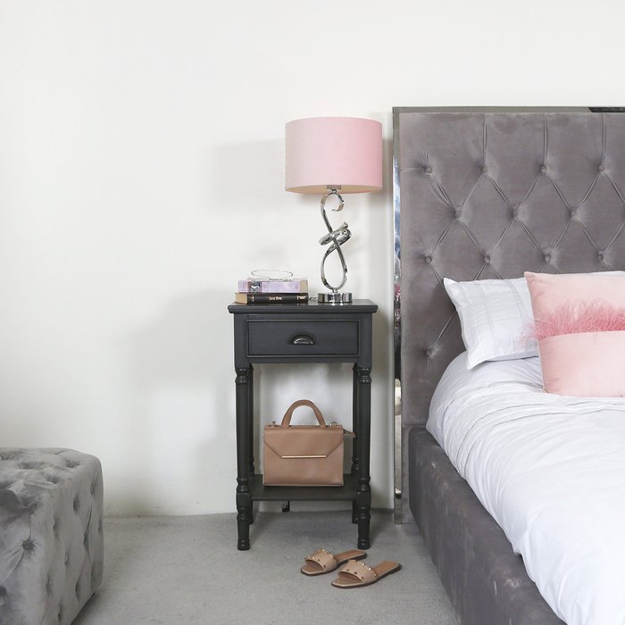 The Range | Vanity Living Coby One Drawer Bedside Table - Grey Vanity Living Coby One Drawer Bedside Table - Grey