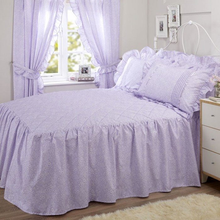 The Range | Vantona Country Quilted Fitted Bedspread Monique and Charlotte - Lilac / King Vantona Country Quilted Fitted Bedspread Monique and Charlotte - Lilac / King