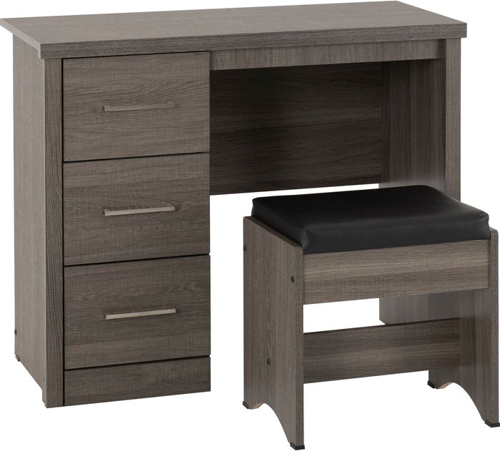 The Range | Seconique Lisbon 2 Piece Dressing Table Set - Black Wood Grain Seconique Lisbon 2 Piece Dressing Table Set - Black Wood Grain