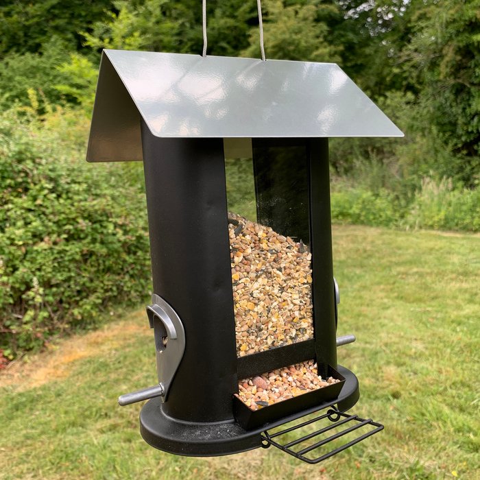 The Range | Selections Wentworth Bird Seed Feeder with 4 Feeding Ports - Black Selections Wentworth Bird Seed Feeder with 4 Feeding Ports - Black