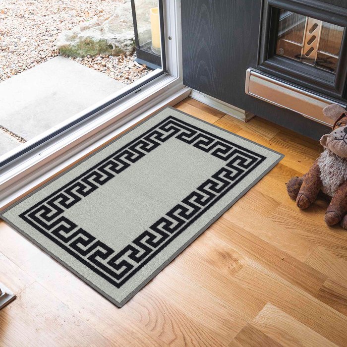 The Range | Serdim Rugs Serdim Rugs Non Slip Greek Key Design Doormats Grey 50X80 Cm Serdim Rugs Serdim Rugs Non Slip Greek Key Design Doormats Grey 50X80 Cm
