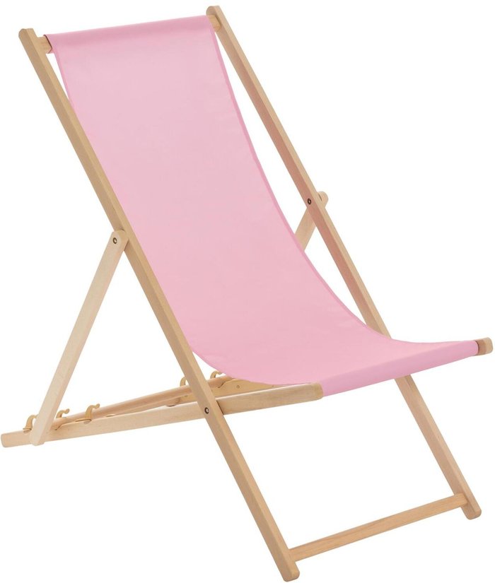 The Range | Harbour Housewares Wooden Folding Garden Sun Lounger Deck Chair x1 - Light Pink Harbour Housewares Wooden Folding Garden Sun Lounger Deck Chair x1 - Light Pink