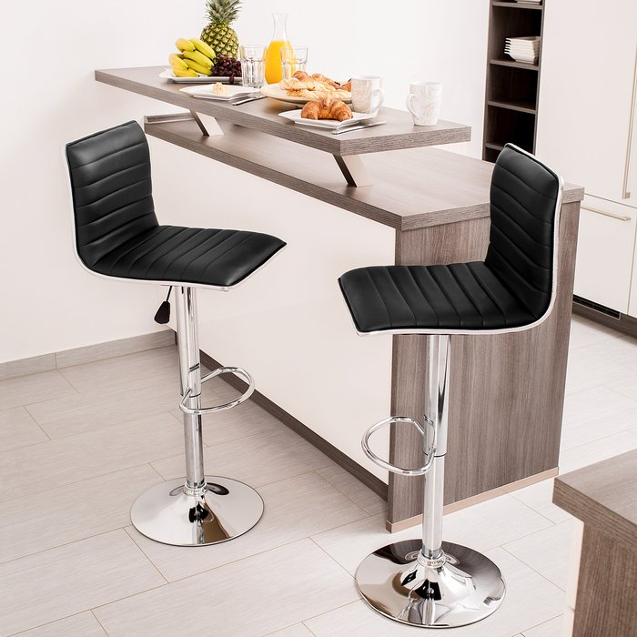 The Range | TECTAKE TecTake 2 Johannes Bar Stools - Black TECTAKE TecTake 2 Johannes Bar Stools - Black