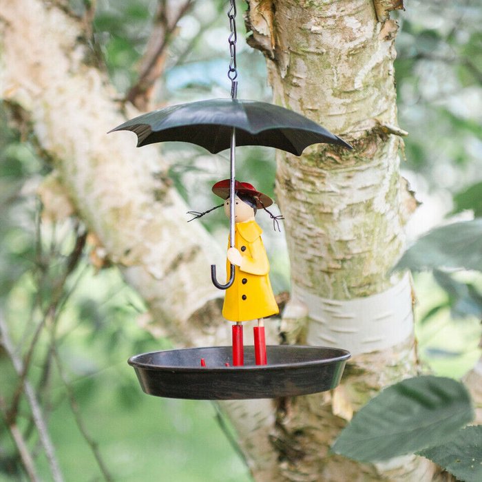 The Range | Garden Mile Garden Bird Feeder Girl with Umbrella - Yellow Garden Mile Garden Bird Feeder Girl with Umbrella - Yellow