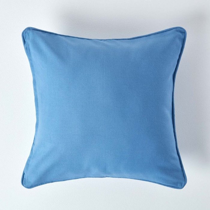 The Range | Homescapes Homescapes Cotton Plain Cushion Cover - Air Force Blue Homescapes Homescapes Cotton Plain Cushion Cover - Air Force Blue