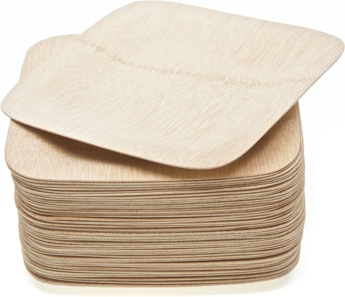 The Range | Auklett Reusable Bamboo Square Plates - Natural / 30 Auklett Reusable Bamboo Square Plates - Natural / 30