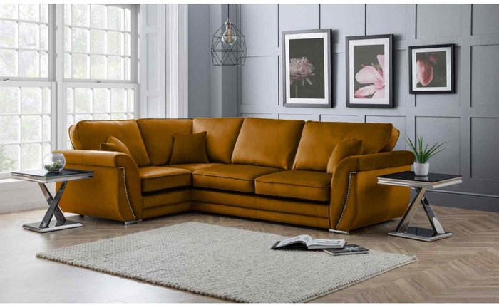 The Range | Simply Eleganza Luca Full Back L Shape Left Hand Corner Sofa - Yellow Simply Eleganza Luca Full Back L Shape Left Hand Corner Sofa - Yellow
