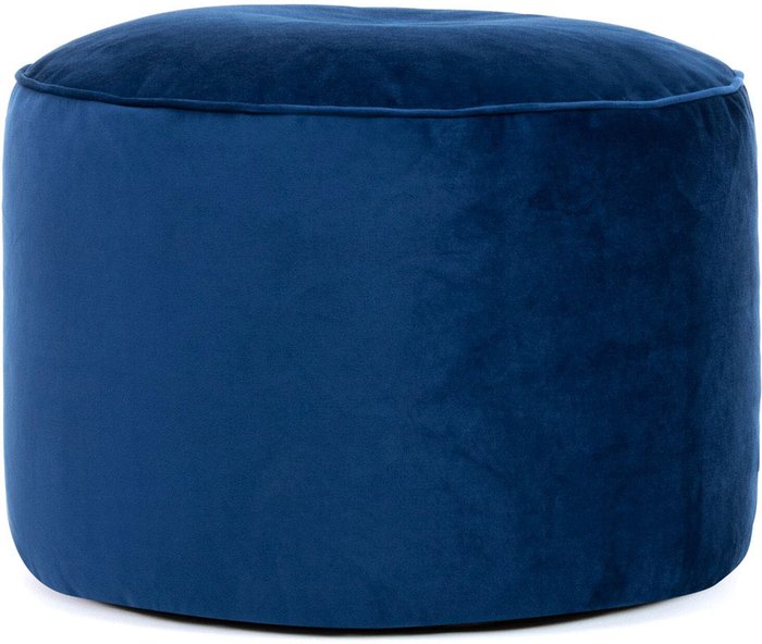 The Range | Bean Bag Bazaar Round Velvet Footstool - Blue Bean Bag Bazaar Round Velvet Footstool - Blue
