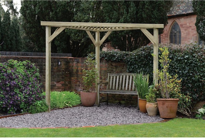 The Range | Forest Garden Slatted Corner Pergola Forest Garden Slatted Corner Pergola