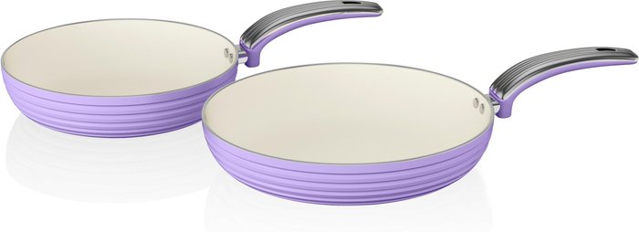 The Range | Swan Swan Retro 2-Piece Frying Pan Set - Purple Swan Swan Retro 2-Piece Frying Pan Set - Purple