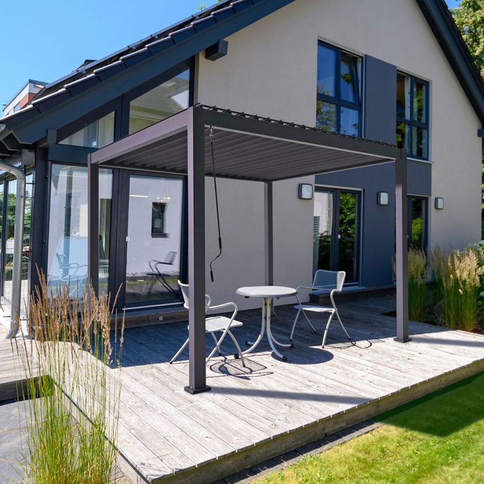 The Range | Nova Nova Proteus 4M X 3M Rectangular Aluminium Pergola - Grey Nova Nova Proteus 4M X 3M Rectangular Aluminium Pergola - Grey