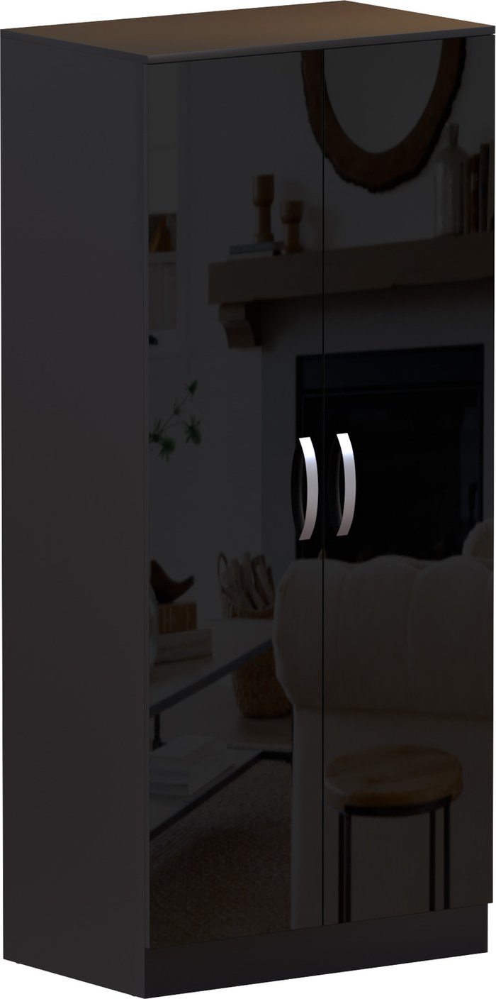 The Range | Hulio 2 Door Wardrobe - Black Hulio 2 Door Wardrobe - Black