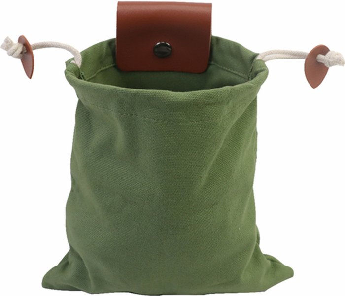 The Range | Canvas Bushcraft Foraging Fruit Pouch for Camping - Green Canvas Bushcraft Foraging Fruit Pouch for Camping - Green