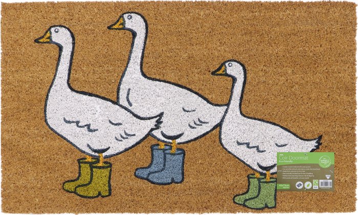 The Range | JVL JVL Eco-friendly Latex Backed Coir Door Mat, Geese JVL JVL Eco-friendly Latex Backed Coir Door Mat, Geese