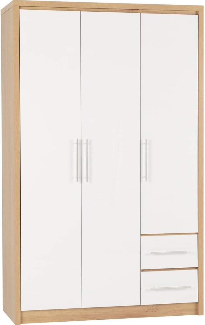The Range | Seconique Seville 3 Door 2 Drawer Wardrobe - White Seconique Seville 3 Door 2 Drawer Wardrobe - White