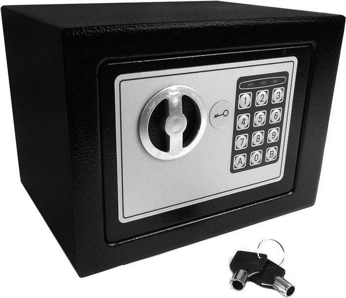 The Range | HyFive Safebox High Security Steel Safe Box Home Office Digital Keypad and Two Keys - Black HyFive Safebox High Security Steel Safe Box Home Office Digital Keypad and Two Keys - Black