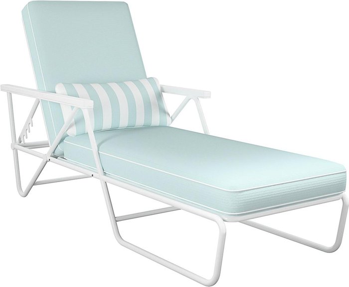 The Range | Dorel Dorel Connie Chaise Sun Lounger with Cover - Blue Dorel Dorel Connie Chaise Sun Lounger with Cover - Blue