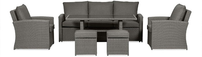 The Range | Royalcraft Royalcraft Paris 7 Seater 6pc Deluxe Sofa Dining Set - Grey Royalcraft Royalcraft Paris 7 Seater 6pc Deluxe Sofa Dining Set - Grey