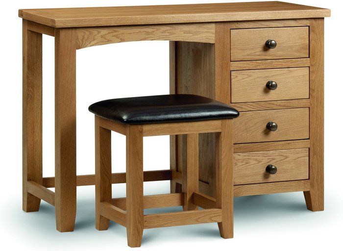 The Range | Julian Bowen Marlborough Single Pedestal Dressing Table - Oak Julian Bowen Marlborough Single Pedestal Dressing Table - Oak