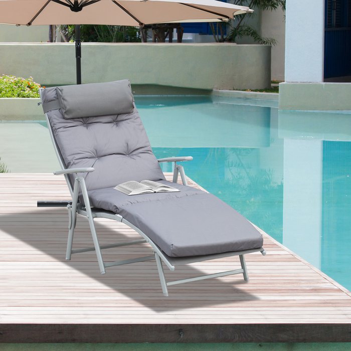 The Range | Outsunny Outdoor Patio Sun Lounger - Grey Outsunny Outdoor Patio Sun Lounger - Grey