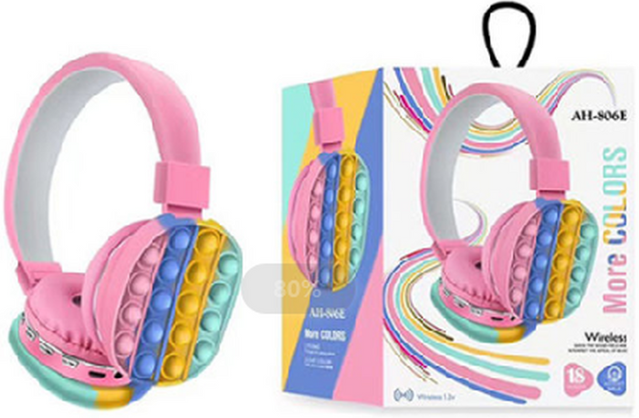 The Range | Wireless Kids Push Pop Fidget Headphones - Pink Wireless Kids Push Pop Fidget Headphones - Pink