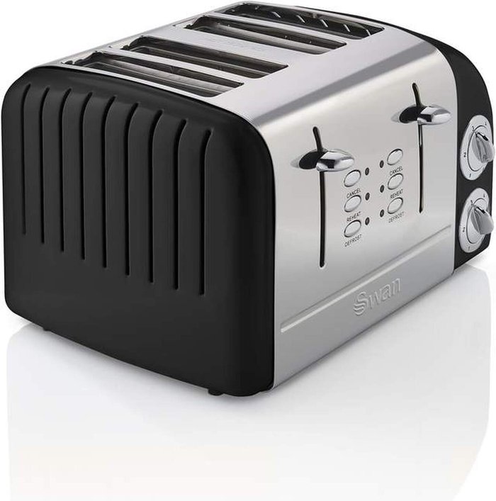 The Range | Swan 4 Slice Retro Toaster - Black - Swan Swan 4 Slice Retro Toaster - Black - Swan
