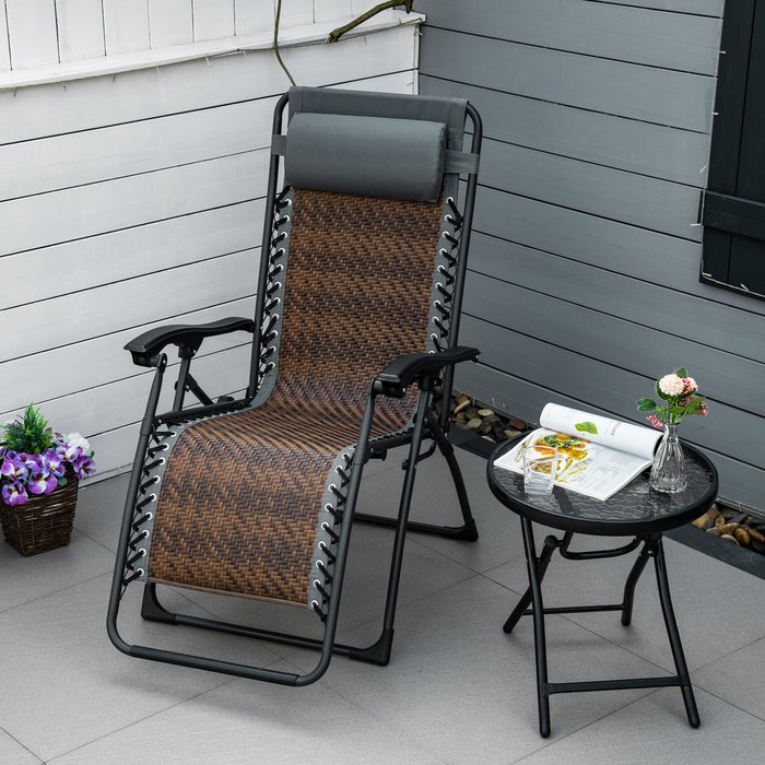 The Range | Outsunny Outdoor Zero Gravity Chair Headrest Cup - Brown Outsunny Outdoor Zero Gravity Chair Headrest Cup - Brown