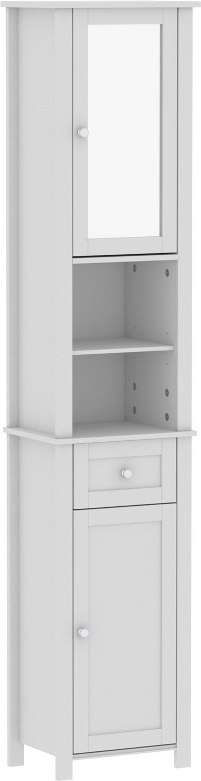 The Range | Priano 2 Door Tall Cabinet With Mirror - White Priano 2 Door Tall Cabinet With Mirror - White