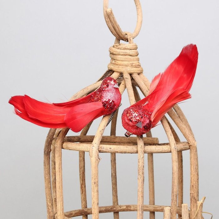 The Range | Kingsbury Gifts Pair of Glitter Birds with Clip - Red Kingsbury Gifts Pair of Glitter Birds with Clip - Red