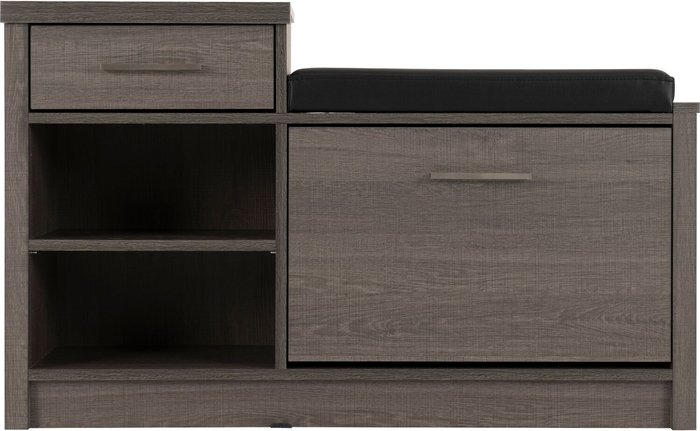 The Range | Seconique Lisbon Mini Shoe Rack Storage Seat - Black Wood Seconique Lisbon Mini Shoe Rack Storage Seat - Black Wood