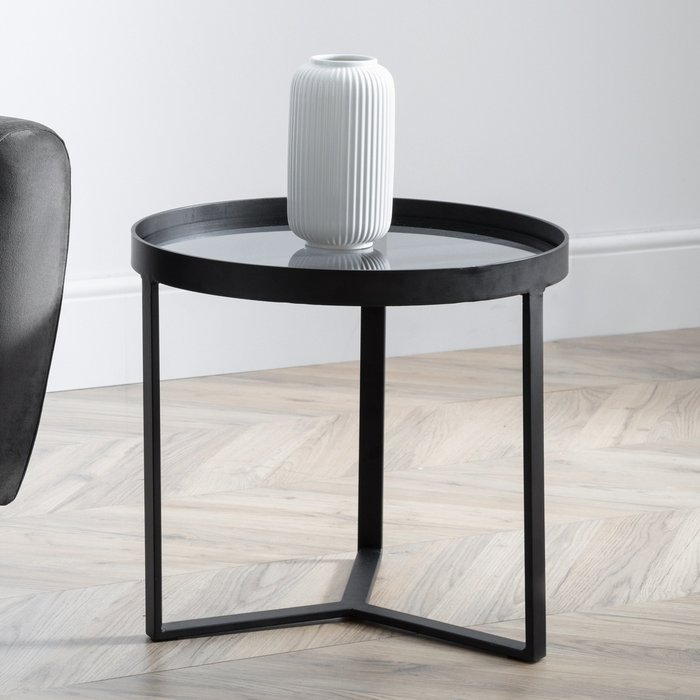 The Range | Julian Bowen Loft Lamp Table - Smoked Glass Julian Bowen Loft Lamp Table - Smoked Glass