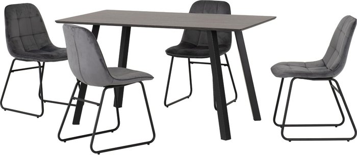 The Range | Seconique Berlin Dining Set with Lukas Chairs - Grey Seconique Berlin Dining Set with Lukas Chairs - Grey