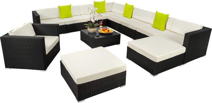 The Range | TECTAKE Tectake Las Vegas Rattan Garden Sofa Lounge Set - Black TECTAKE Tectake Las Vegas Rattan Garden Sofa Lounge Set - Black